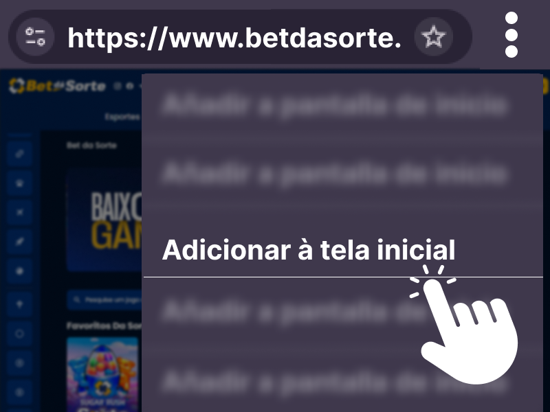 Opção “Adicionar à tela inicial” no navegador