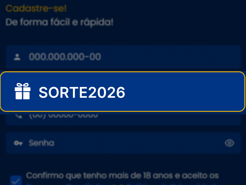 Código promocional inserido corretamente no BetDaSorte