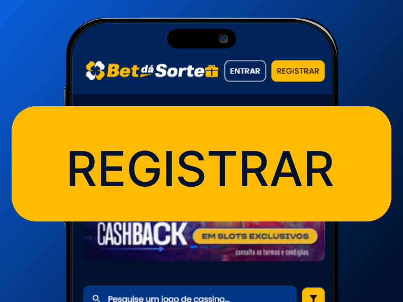 Botão “Registrar” no aplicativo móvel BetDaSorte