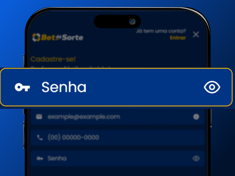 Campo para criar senha no cadastro do BetDaSorte