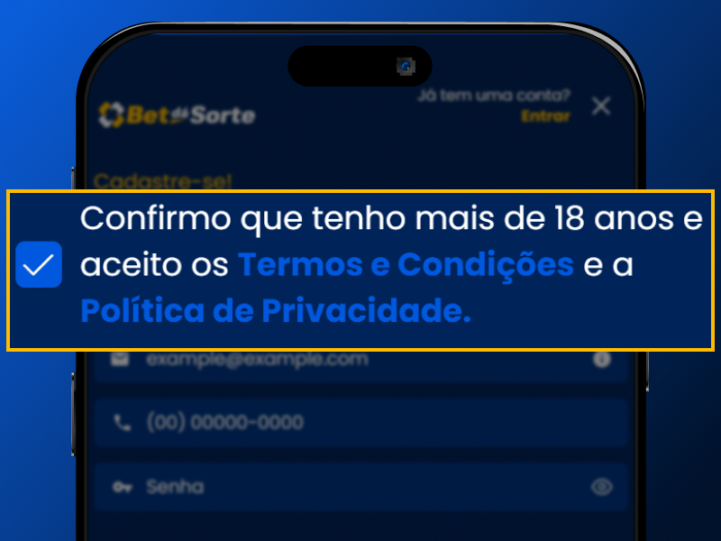 Confirmação de dados e criação de conta no BetDaSorte