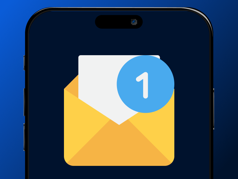 Ícone de e-mail indicando confirmação de cadastro