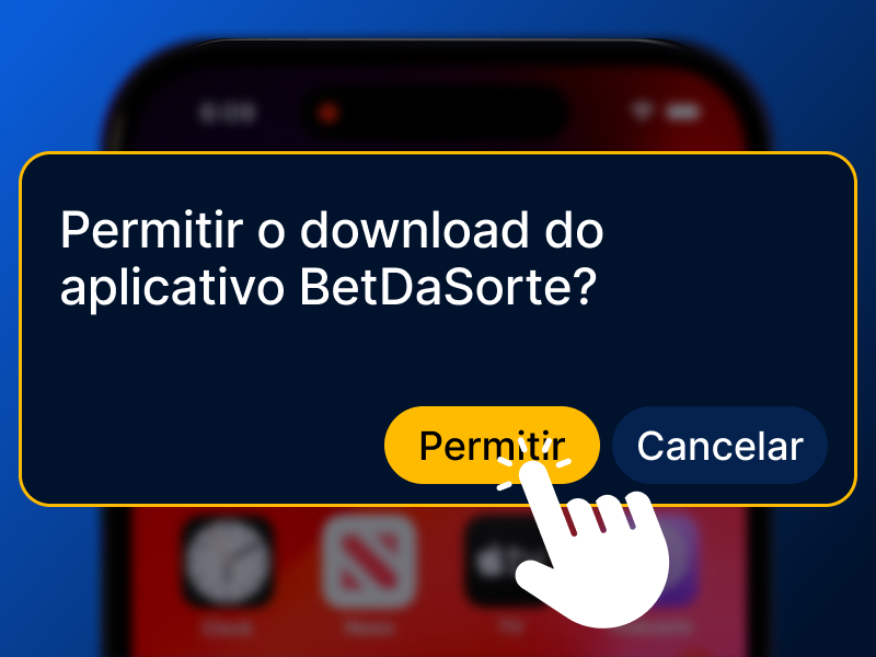 Permissão para baixar o aplicativo BetDaSorte no celular