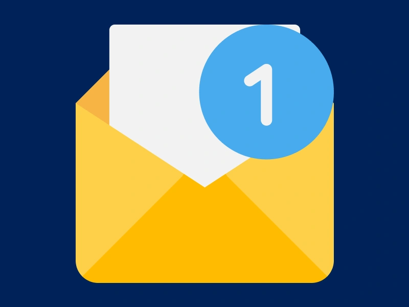 Ícone de e-mail indicando confirmação de cadastro